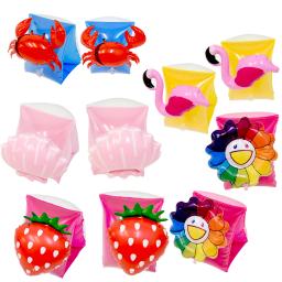 Anel de natação inflável para crianças, braçadeiras, desenhos animados, flamingo, dinossauro, flutuador de piscina, treinamento de natação infantil - Image 1