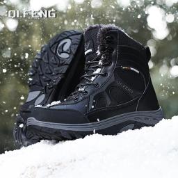 Botas masculinas de caminhada ao ar livre, botas de treinamento para trabalho impermeáveis antiderrapantes, para manter o calor, moda inverno, plus size 47, novas - Image 3