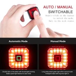 Luz de freio de bicicleta inteligente, lâmpada de ciclismo USB, parada automática, LED traseiro, IPX6-Waterproof, segurança, cauda, traseira, IPX6, 2023 - Image 4