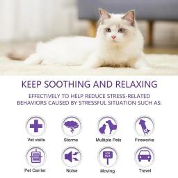 Coleira calmante para gatos com design separado, Coleiras calmas ajustáveis para feromônios eficientes para gatos e cães, 3 4pcs - Image 5