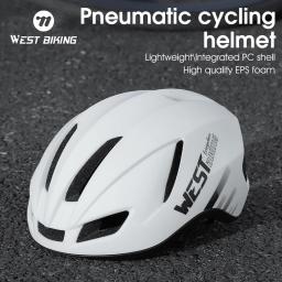 Oeste ciclismo-capacete de ciclismo com luzes traseiras led para homens e mulheres, tampas de segurança aerodinâmica, scooter elétrico, mtb, bicicleta de estrada - Image 1