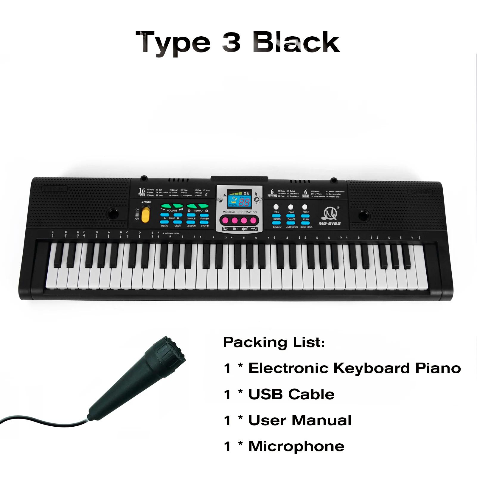 Piano elétrico com Mic para crianças, 61 teclas, teclado digital, órgão eletrônico, instrumentos musicais, presentes para crianças, novo - Image 1