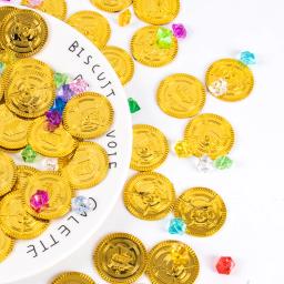 Moedas De Ouro De Tema De Pirata De Plástico, Jóias De Tesouros De Pedras Preciosas, Moedas Falsas, Suprimentos De Decoração De Festa De Halloween, 50 Pcs, 100Pcs - Image 4