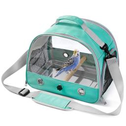Gaiola De Viagem De Pássaro Portátil Com Em Pé De Madeira, Portador De Pássaros Pequenos, Bandeja De Aço Inoxidável, Alça De Ombro, Produtos Para Animais De Estimação - Image 2