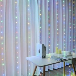 LED Cortina String Luz, Fada Decoração, USB, feriado, guirlanda, lâmpada, 8 modos, casa, festa de Natal, ano novo, casamento, 2024 - Image 1