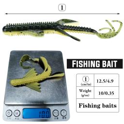 Sougayilang nova isca de pesca macia 2 pçs/lote com caudas longas silicone artificial macio isca de pesca gabarito wobbler worm swimbait - Image 6