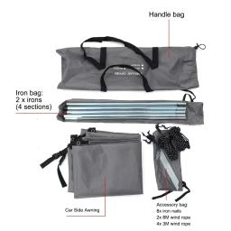 Abrigo de carro portátil sombra acampamento lado telhado do carro tenda anti-uv pára-sol à prova dwaterproof água toldo chuva dossel para suv jeep - Image 5