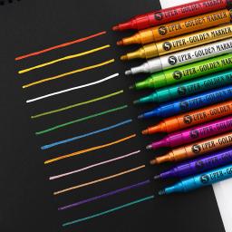 Marcadores de tinta metálica permanente à prova d'água, Canetas para pintura cerâmica, Material de desenho de tecido - Image 2