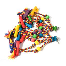Pássaro colorido Poleiros Brinquedos, mastigar algodão corda, brinquedo papagaio, resistente à mordida, pássaro rasgando, calopsitas formação, 1pc - Image 2