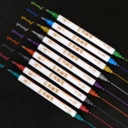 Caligrafia Metálica Caneta Marcadora, Escova Canetas, Scrapbooking Artesanato, Fazer Cartão, Art Pen, Desenho Papelaria, Material de Escritório, 10 Cores - Image 2