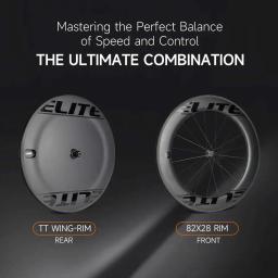 ELITEWHEELS AERO-TT Rodas de fibra de carbono Triathlon Wheelst V Brake Tubeless Clincher Wheel para TT Bike Racing - Image 5