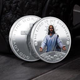 2023 moedas comemorativas religiosas medalhões de metal cristão banhado a ouro moedas de prata lembranças de fé religiosa coleção de moedas - Image 4