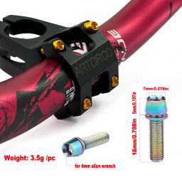 6 parafusos de aço inoxidável da haste da bicicleta dos pces m5, parafusos dos parafusos da haste da bicicleta, parafusos de aço inoxidável m5 * 18mm para a atualização da bicicleta - Image 3