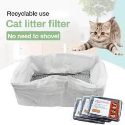 Reutilizáveis Cat Litter Box Liners, Sacos com filtro Net, Drawstring Peneiração, Grosso, 10pcs - Image 2