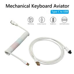 Tipo-c usb 1.8m teclado mecânico fio de cabo enrolado para acessórios espirais paracord do conector da aviação do teclado mecânico - Image 4