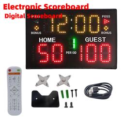 Placar digital multifuncional com controle remoto, mesa eletrônica, montagem na parede, Keeper para basquete, vôlei, boxe esportivo - Image 1