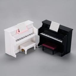 Mini Piano Musical Instrument Modelo Cena, DIY Ornamentos, Miniatura Play House Mão, Home Decor Figurines, 1:12 Dollhouse - Image 4