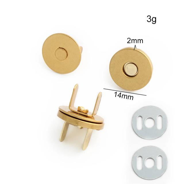 Prendedores Redondos de Metal com Fechos Magnéticos: Acessórios Duráveis para Bolsas e Vestuário em Tamanhos 14mm, 18mm e 20mm