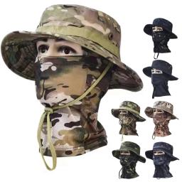 Balaclava camuflada tática masculina, boné de pesca, conjunto completo de máscara facial, chapéu solar snapback, caça ao ar livre, verão - Image 1