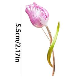 Corsage Tulipa de casamento para homens e mulheres, broches de flor rosa, alfinetes de lapela de flores - Image 6