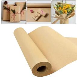 Rolo de papel kraft marrom para embrulho, embrulho, embalagem em movimento, artesanato, biodegradável, papel de embrulho, envoltório grosso, 10m - Image 1