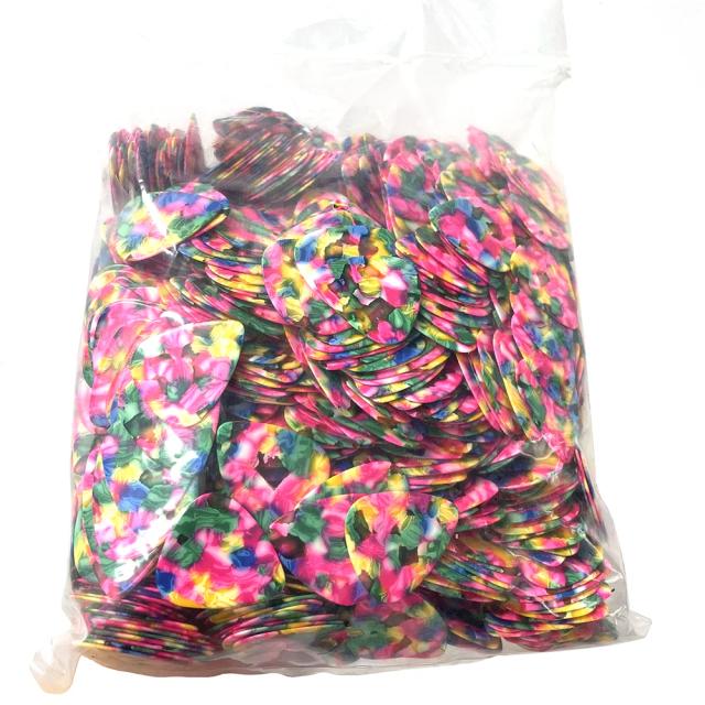 Conjunto de 500 Palhetas Coloridas de Celuloide para Guitarra - 0.71mm e 0.96mm em Rosa