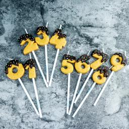 Digital Velas para Cake Topper, Chocolate Doce, Biscoitos, Donut, Gradiente Desejando, Festa, Baking Supplies, 0-9 Número, 1Pc - Image 1