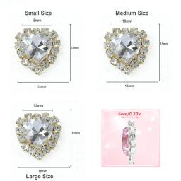 Coração Costurado em Strass, Botões Flatback, Encantos de Cristal para Artesanato, Roupas, Cabelo, Jóias DIY, Gift Making Acessórios, 10 Pcs - Image 5