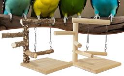 Papagaio poleiro suporte de madeira antiderrapante durável árvore de pássaro para papagaio brinquedo suprimentos suporte de treinamento pólo playground interativo - Image 1