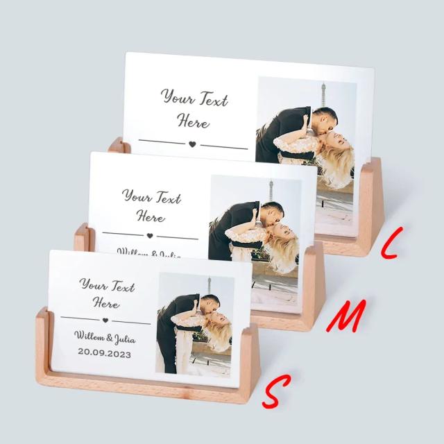 Porta-retrato Personalizado com Texto para Casais: Presente Ideal para Noivado e Casamento, Quadro de Lembrança para a Noiva e o Noivo