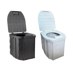 Vaso sanitário portátil com tampa para adultos, banheiro de acampamento dobrável, viagens ao ar livre, penico para pesca, caminhadas, praia, viagens longas - Image 1