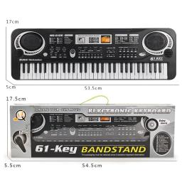 Teclado eletrônico com microfone para crianças, 61 teclas, piano digital, órgão, instrumento elétrico, brinquedo musical para crianças - Image 2