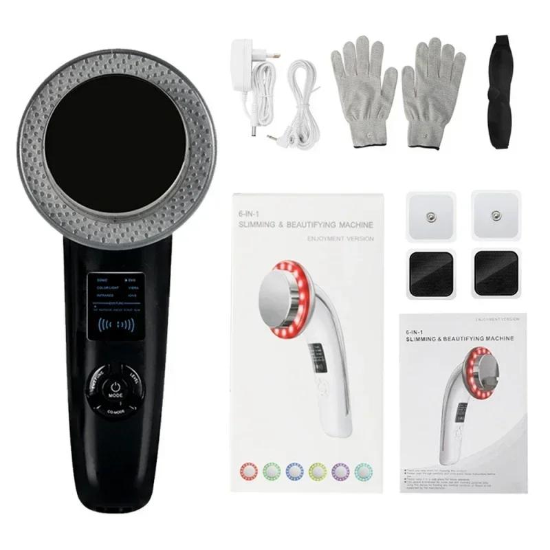 6 em 1 ultrassom cavitação corpo emagrecimento massageador ultrassom galvânico forma do corpo massagem led terapia infravermelha ferramenta de cuidados faciais - Image 1