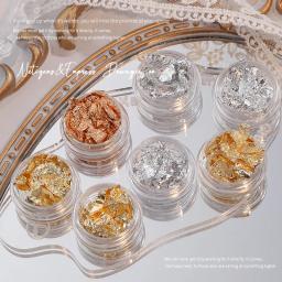 Folha para manicure ouro prata irregular alumínio 3d brilhos lantejoulas artesanato papel adesivos de unhas arte decoração diy ferramentas decorativas - Image 2