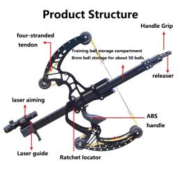 Alta precisão dupla finalidade adulto caça ao ar livre estilingue arco bola de aço composto contínuo tiro de metal mecânico - Image 3