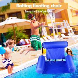 Cadeira Flutuante Inflável Dobrável, Colchões De Ar Do Encosto, Cama De Praia, Piscina, Espreguiçadeira De Esportes Aquáticos, Cadeira Flutuante, Tapete De Rede - Image 5