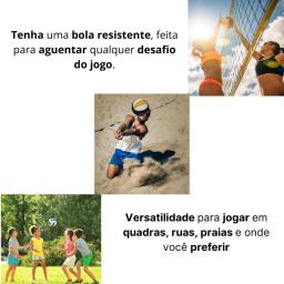Bola de Volei Praia Quadra Tamanho Oficial + Bomba de Encher Com Bico Ar Kit - Image 2