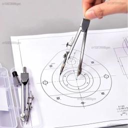 Caixa de ferramentas de metal compasso conjunto para design de arte desenho engenharia escritório escola estudante matemática geometria esboço suprimentos - Image 2