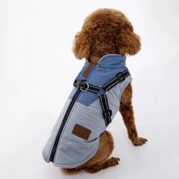 Casaco impermeável com arnês para cães pequenos e grandes, roupas para animais, casaco quente, roupas chihuahua, fantasias de cachorro, inverno - Image 2