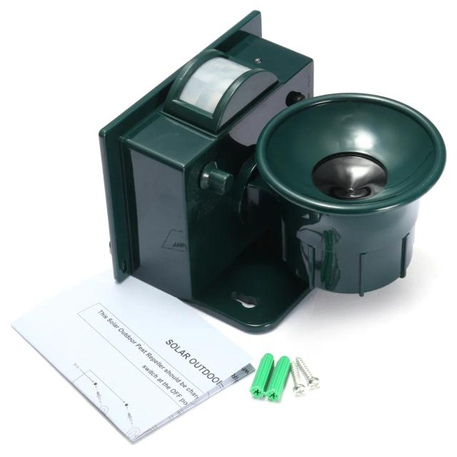 Repelente Ultrassônico Solar à Prova D'Água com Sensor de Movimento para Animais e Pássaros