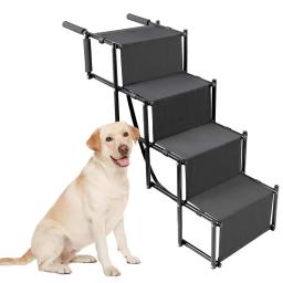 Rampa dobrável portátil ao ar livre para animais de estimação, design ajustável, forte capacidade de rolamento, cão e gato, escada para carro - Image 2