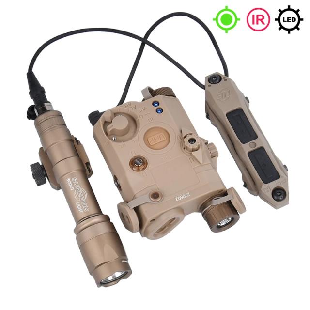 WADSN Tactical PEQ PEQ15 Laser SF M300A M600C Lanterna Airsoft Caça acessórios de alta potência ponto vermelho verde indicador azul