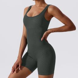 Conjunto de treino sem costura para mulheres, roupa esportiva de uma peça, roupas de ginástica, bodysuit fitness, roupa de ioga - Image 6