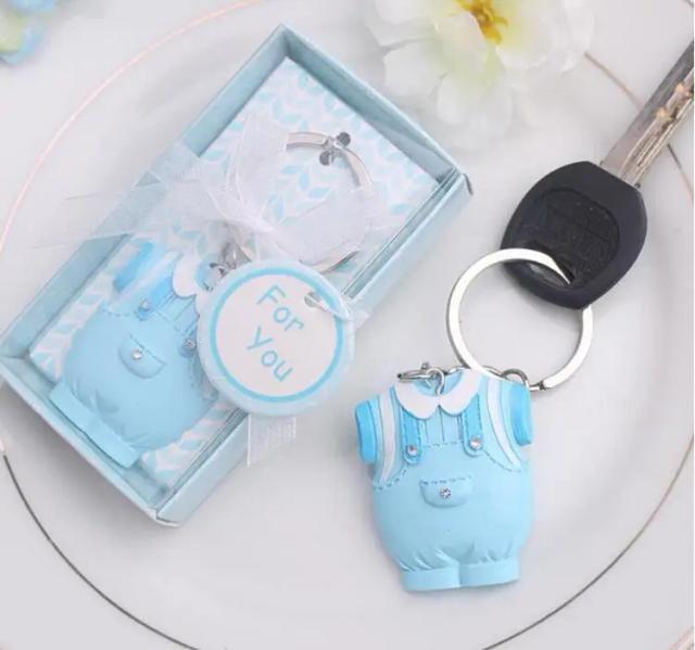 Lembrancinhas de Chá de Bebê: Chaveiros e Presentes em Design Azul para Batismo e Aniversário com 10 Peças