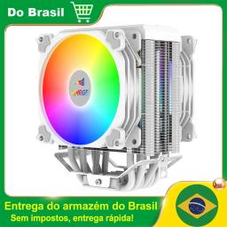 Resfriador de CPU branco GMRGB com 6 tubos de calor para suporte a 1700/1200/115x/AM4/2011/X79/X99 Eficiente ventilador PWM ARGB de 4 pinos com radiador ventilador - Image 1