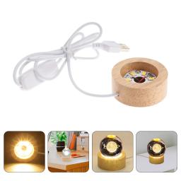 Suporte De Lâmpada De Bola De Cristal, Base de luz para Wood Night Desk, Suporte De Exposição De Madeira - Image 3