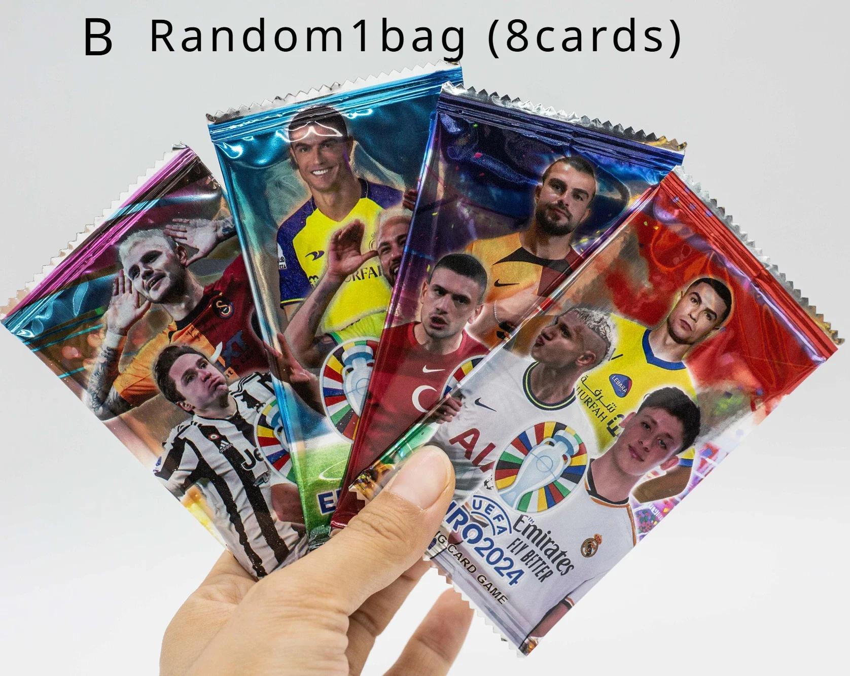 Cartões brilhantes de futebol para fãs, cartão comercial puro futebol, jogo de tabuleiro TCG, coleção Flash Shining, presentes de aniversário para crianças, 8 unid, 2024 - Image 1