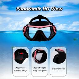 Máscara de mergulho snorkel para adultos, máscara de natação HD, óculos anti-nevoeiro, vidro temperado, tampa do nariz - Image 4