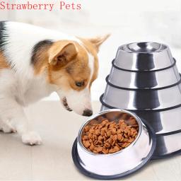 Recipiente De Armazenamento De Alimentos Para Animais De Estimação De Aço Inoxidável Tigela De Cachorro Garrafa De Água Prato Alimentador Para Cães Pequenos e Grandes e Gatos - Image 2