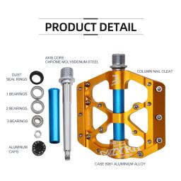 Pedais de bicicleta de 3 rolamentos ultraleve antiderrapante CNC BMX MTB Pedal de bicicleta de estrada Ciclismo Rolamento selado Pedais de bicicleta - Image 3